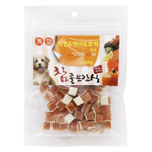 (3개묶음)(참좋은간식) 치킨 연어 호박 큐브