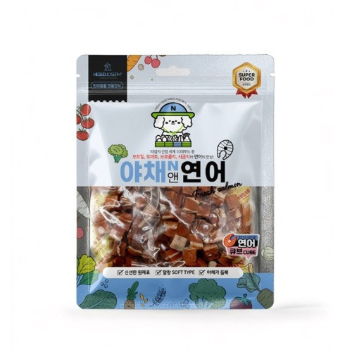 (2개묶음)야채앤 연어 큐브 160g