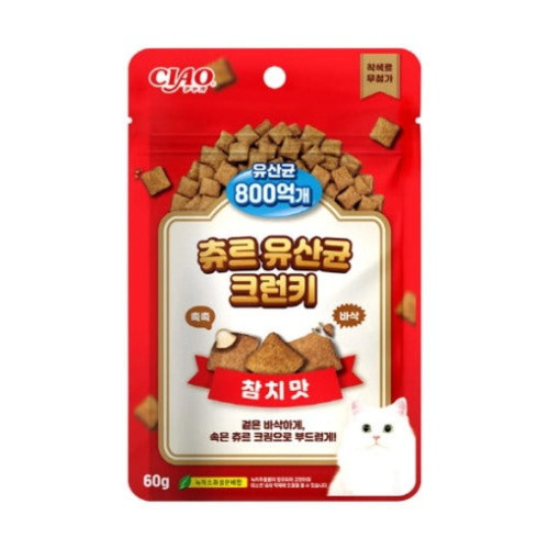 (3개묶음)(이나바) 츄르 유산균 크런키 참치 60g
