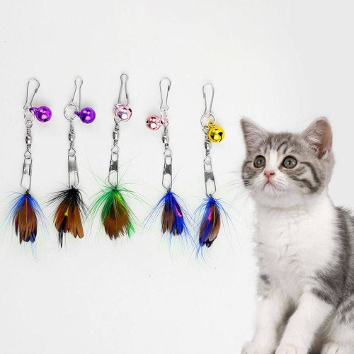 TBZ 낚시대용 깃털 방울 장난감 1개(색상랜덤)