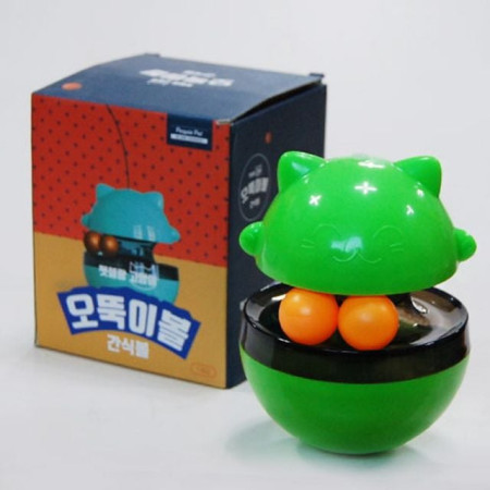펫블랑 고양이 오뚝이볼 간식볼 (그린)
